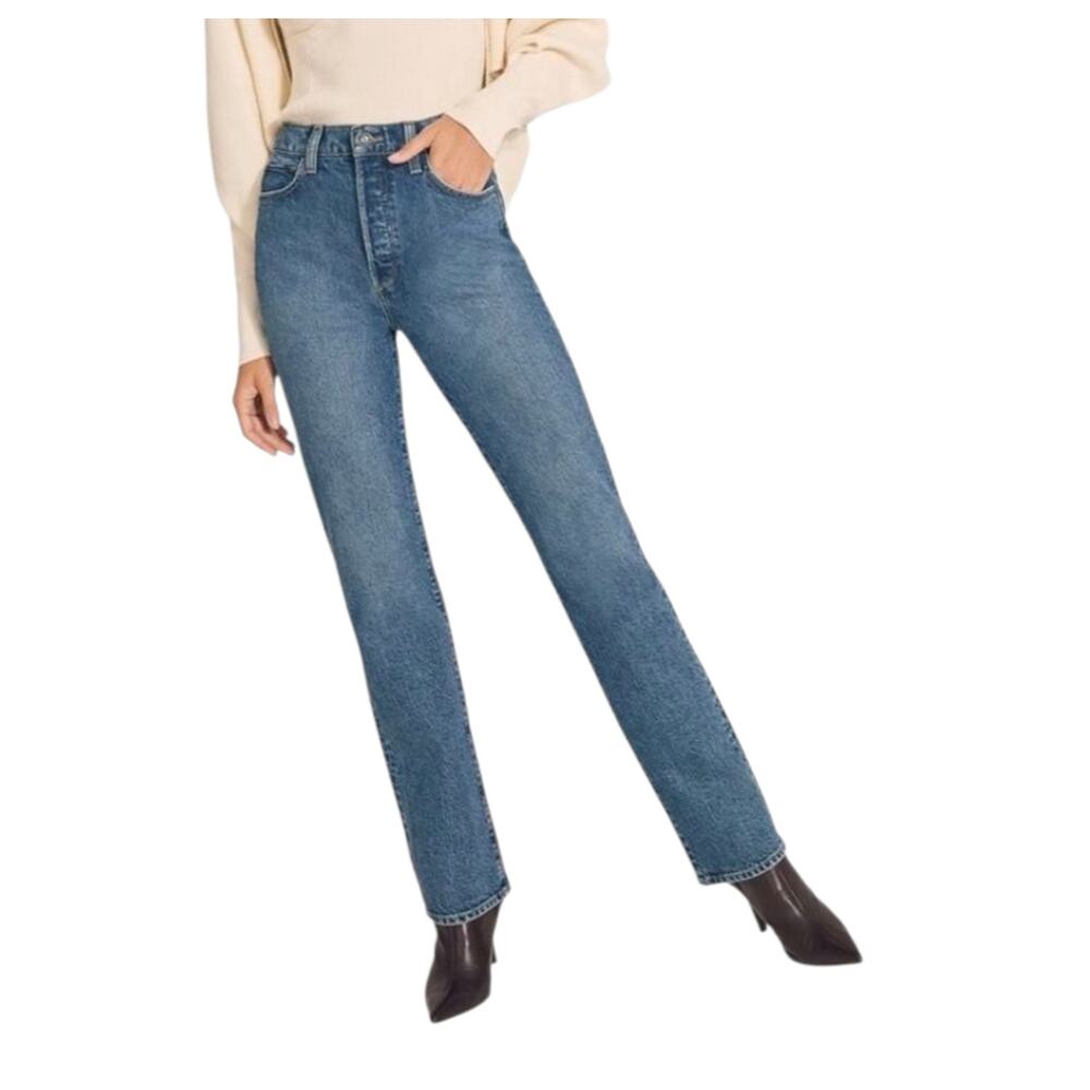 Favorite Daughter Jeans The Vivi High Rise Long Straight in the wash Iris